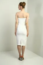 Women's 3D Floral Detail Underwired Corset Midi Dress