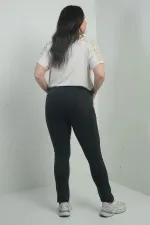 Jean taille haute à jambes droites en lycra pour femme, grandes tailles