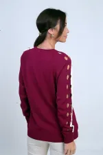 Chemisier rayé à manches longues pour femme