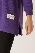 Yanları Yırtmaçlı Örme Tunik Bluz