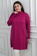 Tunique/blouse grande taille pour femme avec fermeture éclair latérale