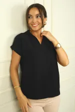 Polo Neck Double Sleeve Ayrobin Blouse