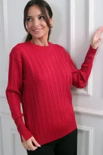 Chemisier à manches boutonnées pour femme, en maille côtelée