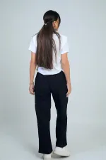 Women's Palazzo Pants with Elastic Waist, Drawstring, and Side Pockets