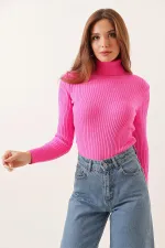 Turtleneck Lycra Acrylic Knit Sweater
