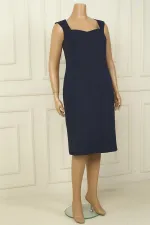 Thick-Strapped Lined Crepe Short Dress