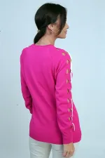 Chemisier rayé à manches longues pour femme