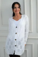 Gilet mercerisé décontracté à col en V et boutons pour femme