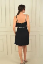 Robe courte drapée à bretelles pour femme