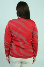 Chemisier grande taille à col en V et motif zèbre pailleté