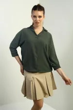 Polo Yaka Truvakar Kol Ayrobin Bluz