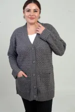 Gilet tunique à poches en maille panier pour femme