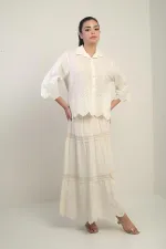 Kadın Gömlek-Etek Astarlı 2'li FistoTakım