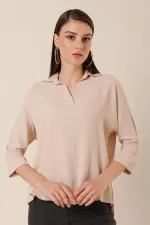 Polo Yaka Truvakar Kol Ayrobin Bluz