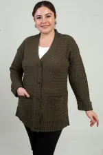 Gilet tunique à poches en maille panier pour femme