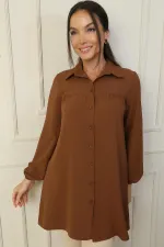 Önü Roba Büzgülü Gömlek