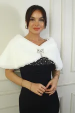 Boléro pour femme avec broche et doublure