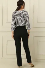 Yan Cepli Önü Pileli Palazzo Pantolon