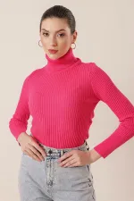 Turtleneck Lycra Acrylic Knit Sweater