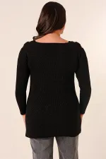 Pull tunique sport grande taille à épaules dénudées