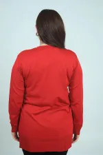 Kadın Tek Taraf Saç Örgülü Büyük Beden Likralı Tunik Bluz