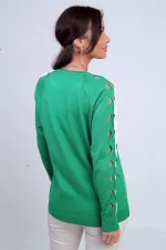 Chemisier rayé à manches longues pour femme