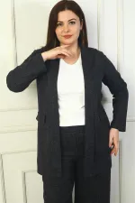 Women's Shawl Collar Snowdrop Plus Size Cashmere Jacket