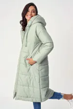 Hooded, Lined Long Oversized Puffer Coat