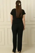 Pantalon grande taille avec taille élastique