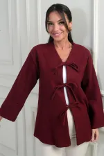 Gilet en cachemire 3 fils pour femme avec devant en dentelle