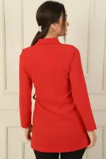 Devrik Yaka Beli Bağlamalı Krep Ceket