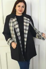 Women's Double-Breasted Trench Coat with Concealed Front Buttons and Pockets