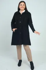 Manteau en maille grande taille pour femme avec poches