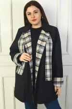 Women's Double-Breasted Trench Coat with Concealed Front Buttons and Pockets