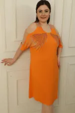 Robe en viscose grande taille sans manches, motif ailes à imprimé pierre sur le devant