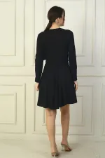 Women's U-Neck Short Crepe Dress