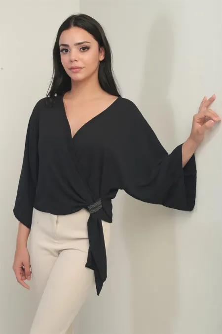 Women's Double-Breasted Short Ayrobin Blouse