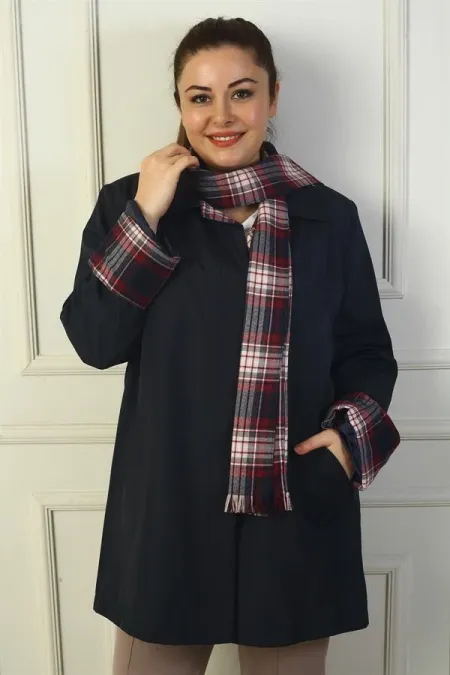 Trench-coat croisé pour femme avec bouton et poche dissimulés sur le devant