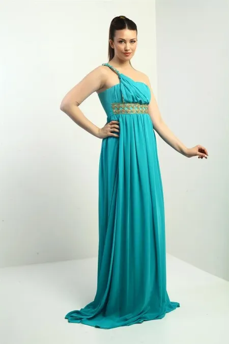 Robe longue asymétrique en mousseline pour femme, avec doublure tissée sur le devant