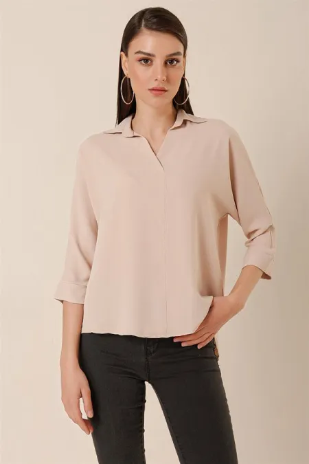 Polo Yaka Truvakar Kol Ayrobin Bluz