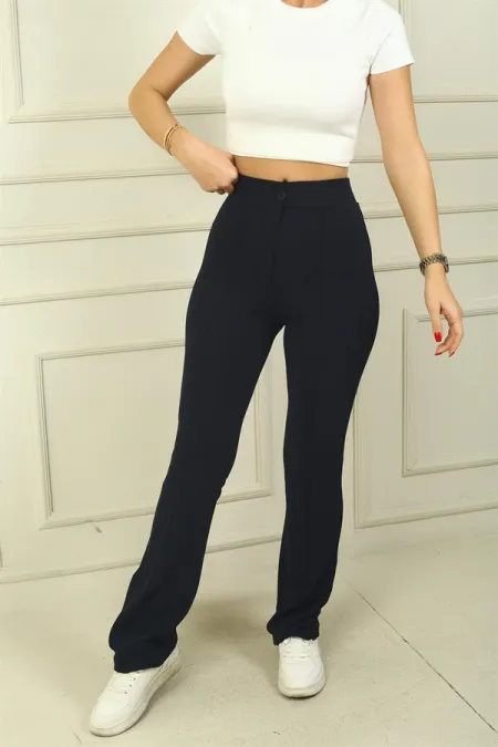 Pantalon palazzo gainant taille haute pour femme