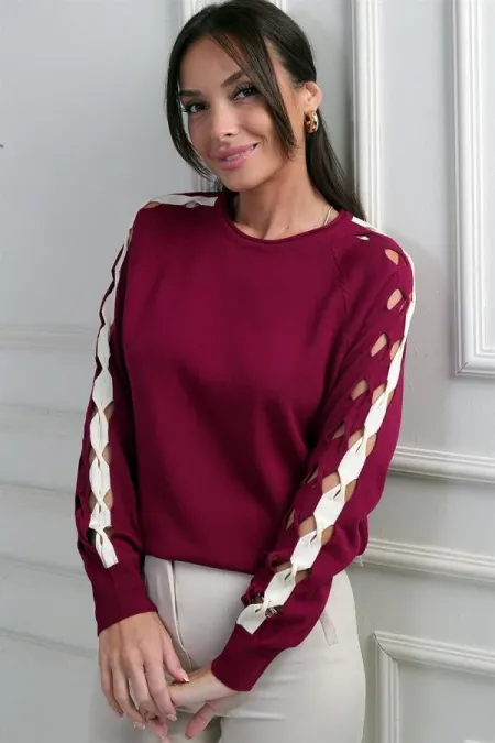 Chemisier rayé à manches longues pour femme