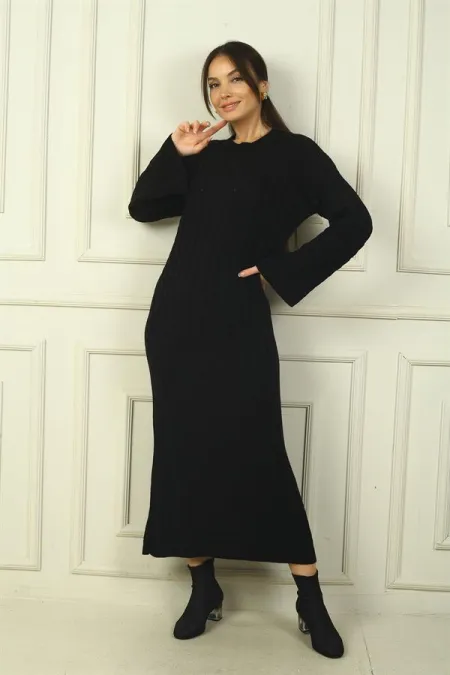 Women's Braided Relaxed Fit Acrylic Long Dress