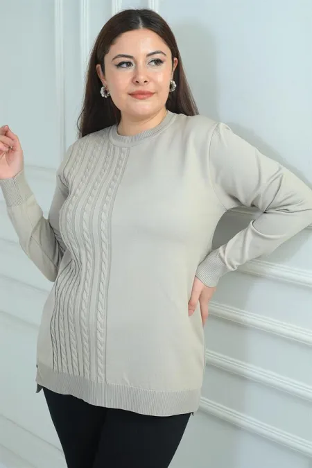 Blouse tunique en lycra grande taille à tresse asymétrique pour femme