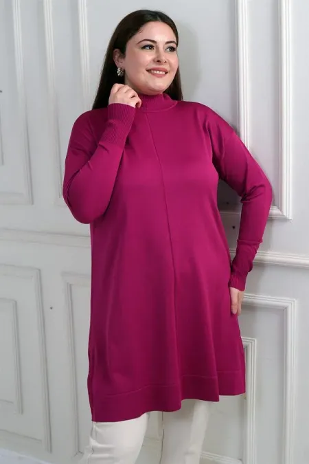 Tunique/blouse grande taille pour femme avec fermeture éclair latérale