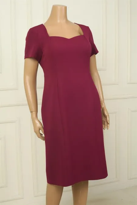 Robe en crêpe doublée à manches courtes pour femme, grande taille