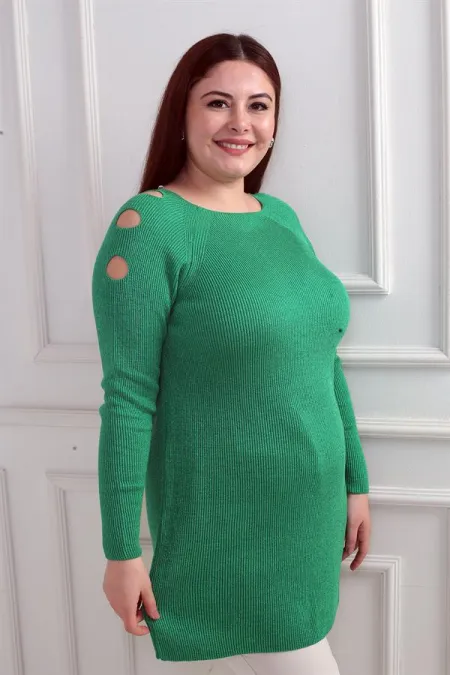 Pull tunique de sport grande taille à épaules dénudées