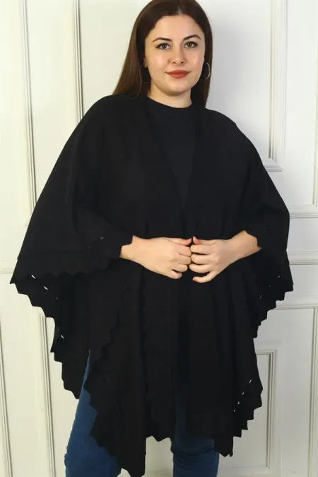 Poncho en acrylique grande taille découpé au laser pour femme