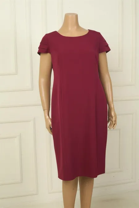 Robe courte en crêpe BB doublée à manches demi-lune à 3 couches pour femme