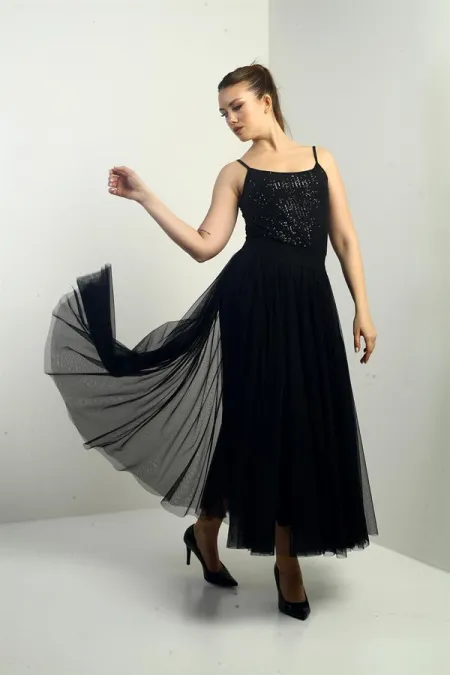 Women's Elastic Waist Lined Tulle Skirt